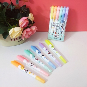 Képregényes kiemelő toll dupla fejű, 3-darabos PVC csomagolás, modell 1200