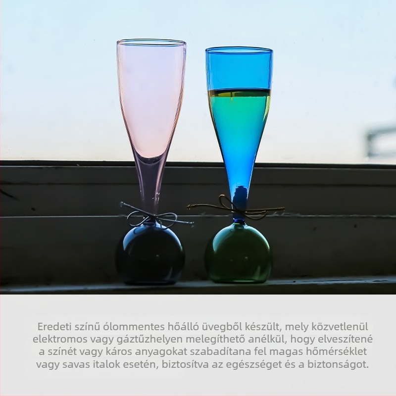 Pezsgőspohár | skandináv stílus, üveg, kapacitás 101–200 ml, 1 darab, ajándékdobozban