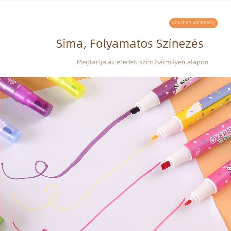 Kétoldalas, 6 színű kiemelő diákoknak – színes marker kiemelésre és naplóíráshoz