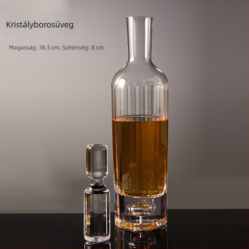 Whiskey pohár ajándékdoboz szett, 8 darab, üveg, világos luxus retro stílus, prémium minőség