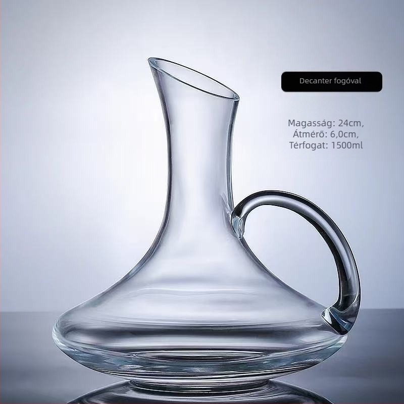 Sheng li zhuoyi üvegből készült dekanter fogantyúval, kapacitás 1000 ml+, modern egyszerű stílus