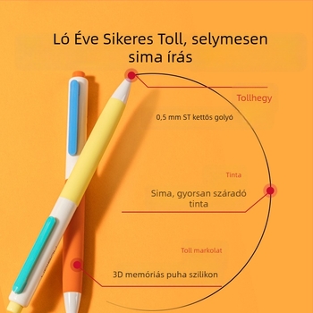 Deli A ló éve – limitált kiadású gyorsan száradó gél toll ST csúccsal, fekete, visszahúzható, diákoknak