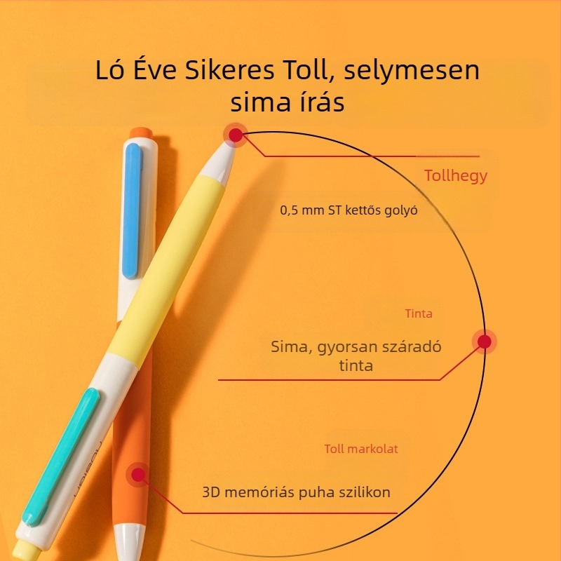 Deli A ló éve – limitált kiadású gyorsan száradó gél toll ST csúccsal, fekete, visszahúzható, diákoknak