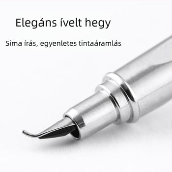 Fém toll görbített tollheggyel, rozsdamentes acél tippel, tintaszív rendszerrel, kaligráfiára és skiccelésre