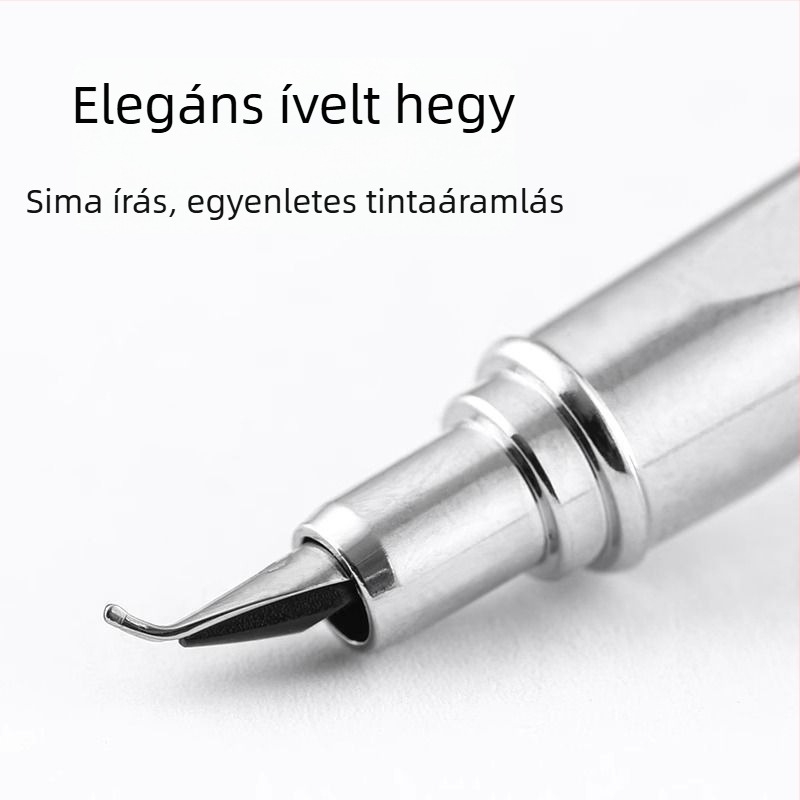 Fém toll görbített tollheggyel, rozsdamentes acél tippel, tintaszív rendszerrel, kaligráfiára és skiccelésre