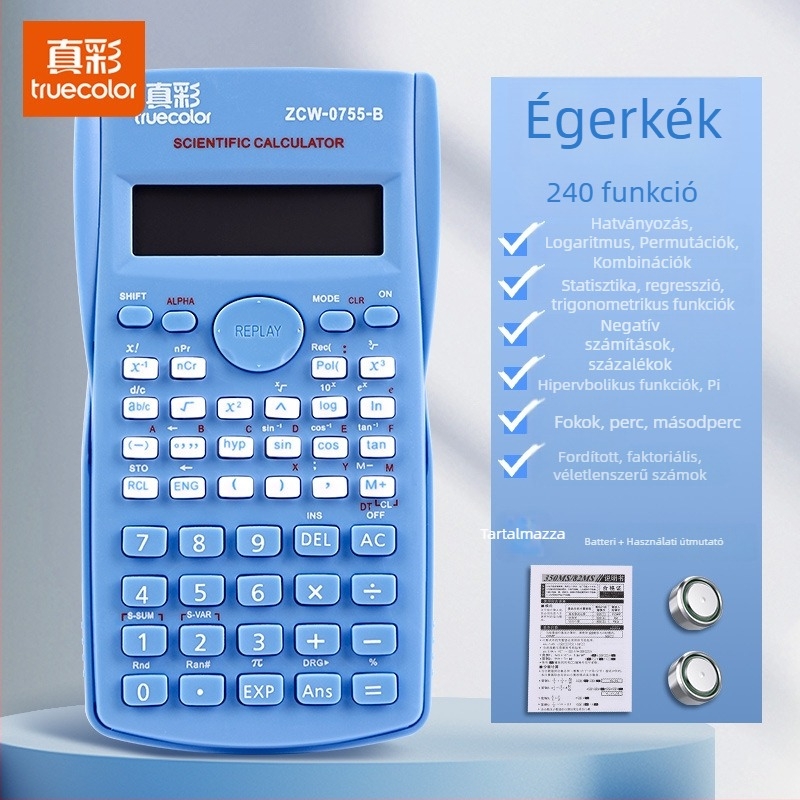 True Color funkciós számológép, modell DZJSQ-0925, kód ZCW-0755, 240 funkció
