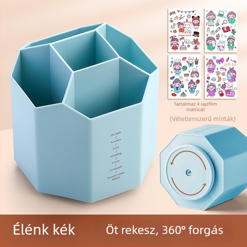 Forogó hexagonális tolltartó, ABS anyag, modell FZ-2469-5M