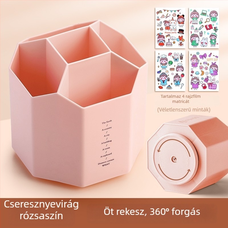 Forogó hexagonális tolltartó, ABS anyag, modell FZ-2469-5M
