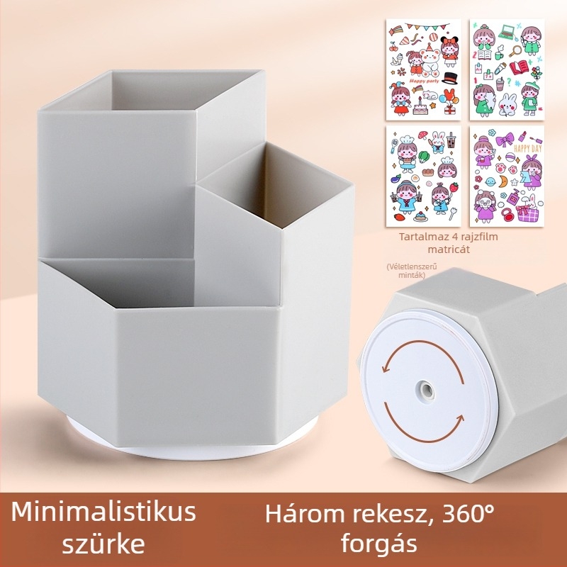 Forogó hexagonális tolltartó, ABS anyag, modell FZ-2469-5M
