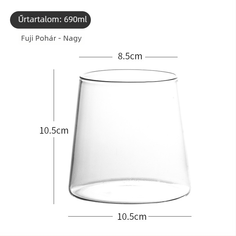 Boroszilikát pohár whiskey-hez és sörhöz, modern minimalista kivitel, fogantyú nélküli, 201–300 ml