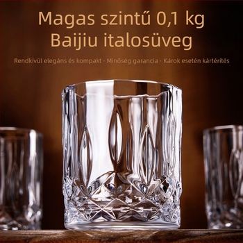 Hat darabos kristály pohár szett szeszes italokhoz, 1–100 ml kapacitás, modern minimalista stílus, logónyomás elérhető