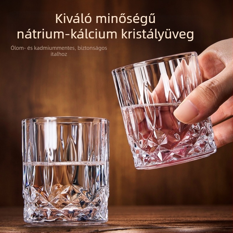 Hat darabos kristály pohár szett szeszes italokhoz, 1–100 ml kapacitás, modern minimalista stílus, logónyomás elérhető