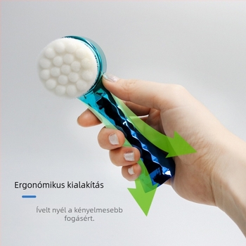 Arc tisztító kefe elektropolírozott nyéllel és puha szilikon sörtékkel – kétoldalú álló kefe porok tisztítására és sminklemosásra, nem elektromos, rezgésmentes, minden bőrtípushoz