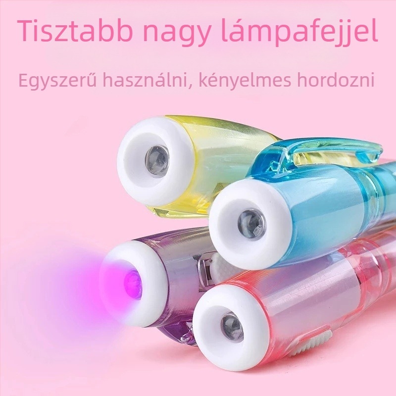 Friendly 6 darabos láthatatlan kiemelő toll készlet UV-fénnyel és éjszakai fényhatással, UV tollal