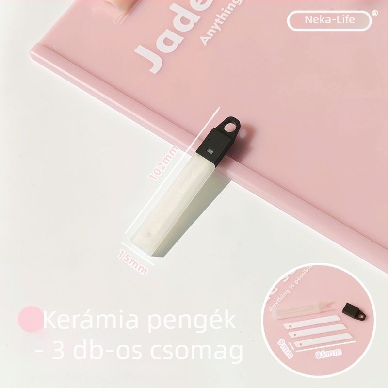 Jade színű kézműves univerzális kés kerámiapengével, kompakt doboznyitó és csomagolásvágó