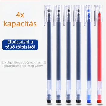 Gél toll nagy kapacitású tintával, sima írás, tartós rozsdamentes acél heg, műanyag test, fekete tinta, ideális irodai aláírásokra és vizsgákhoz