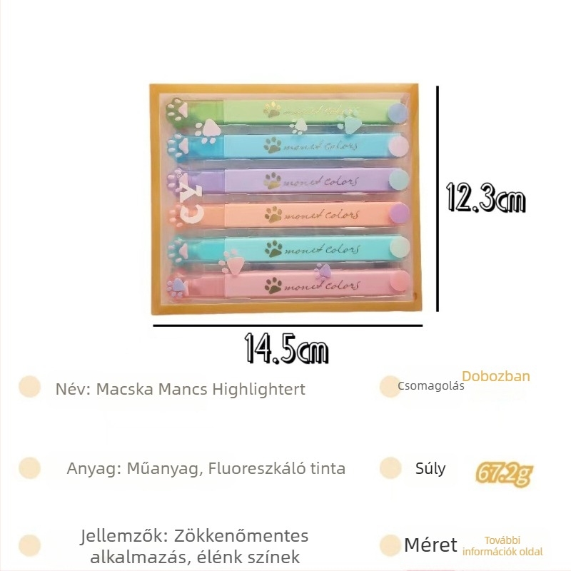 Ferdef fejű kiemelő marker, vast csúccsal, nagy kapacitással; modell 12; műanyag ház; dobozos csomagolás; 5 darab/doboz