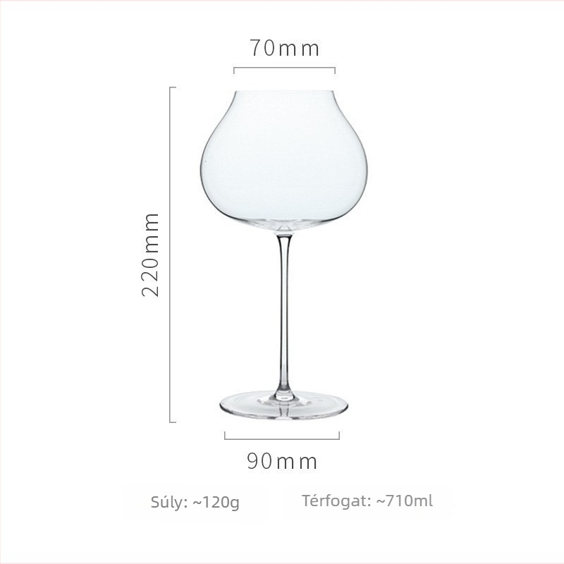 Kristályból készült boros pohár | Kapacitás 501–600 ml | Light Luxury stílus | Testreszabás elérhető | Logó hozzáadható