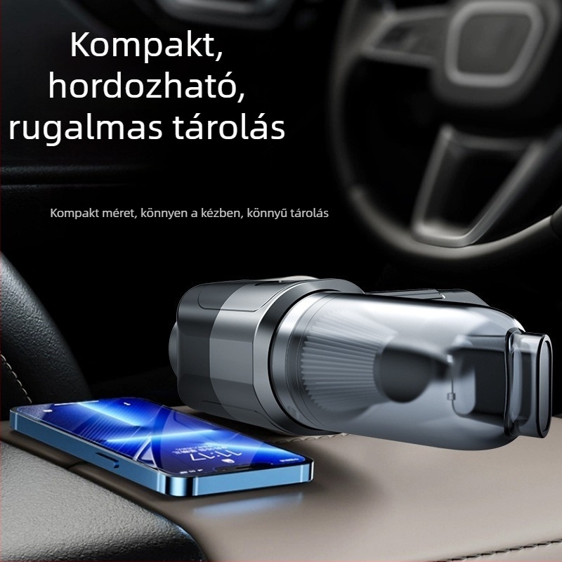 Vezeték nélküli kézi autó porszívó, 7,4V, 50W, 4000Pa, tölthető, Huiju Technology