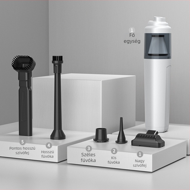 Vezeték nélküli kézi autó porszívó, 7,4V, 50W, 4000Pa, tölthető, Huiju Technology