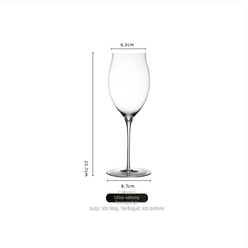 Üveg borospohár | Kapacitás 501–600 ml; Stílus: északi szél, átlátszó