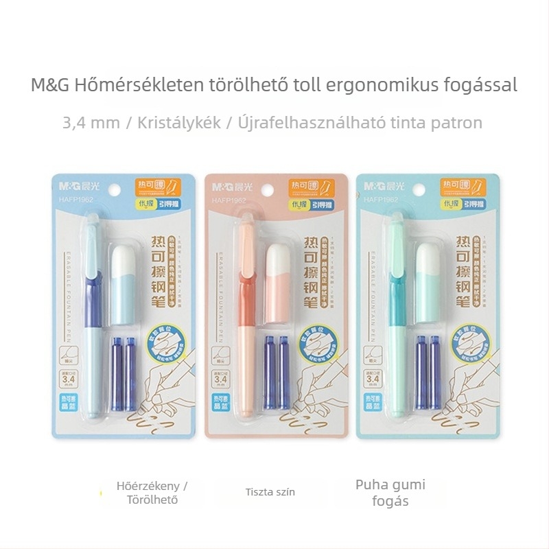 Töltőtoll P1962 – műanyag tokozás, tinta zacskó rendszer, karton csomagolás, 1 darab, márka M&G Morning Light