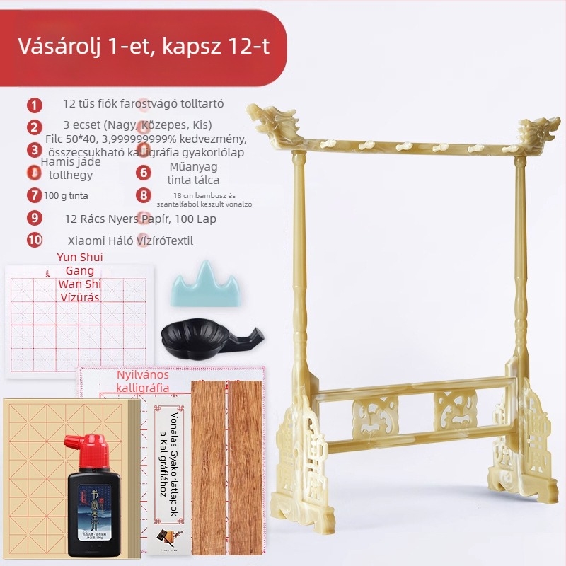 Kaligráfia ecsettartó – imitációs jáde