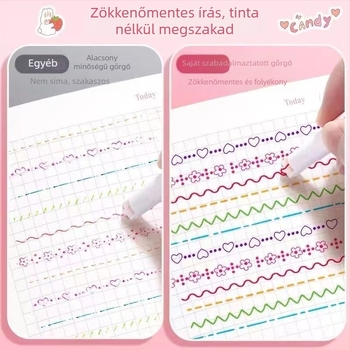 Naplóíró toll, műanyag ház, egyfejű, 6 darabos dobozos készlet