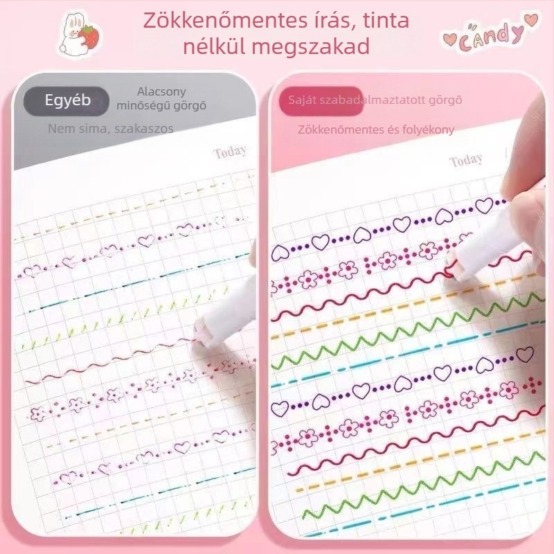 Naplóíró toll, műanyag ház, egyfejű, 6 darabos dobozos készlet