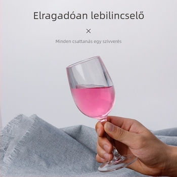 Műanyag borospohár, modern egyszerű stílus; súly 90 g, egységcsomagolás, logónyomtatás engedélyezett