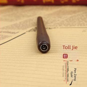 Fából készült tollkészlet rozsdamentes acél tollheggyel, 0,1 mm tollhegy, tintaszállító rendszer 11, Modell 002