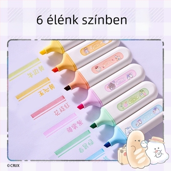 Kiemelő toll YY015, műanyag ház, 6 darab/doboz