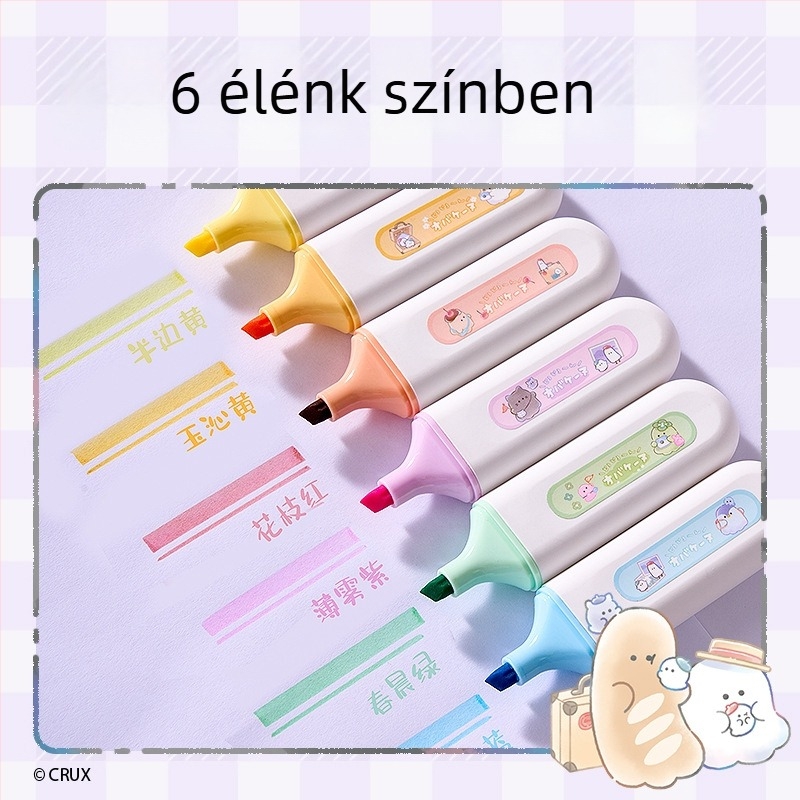 Kiemelő toll YY015, műanyag ház, 6 darab/doboz