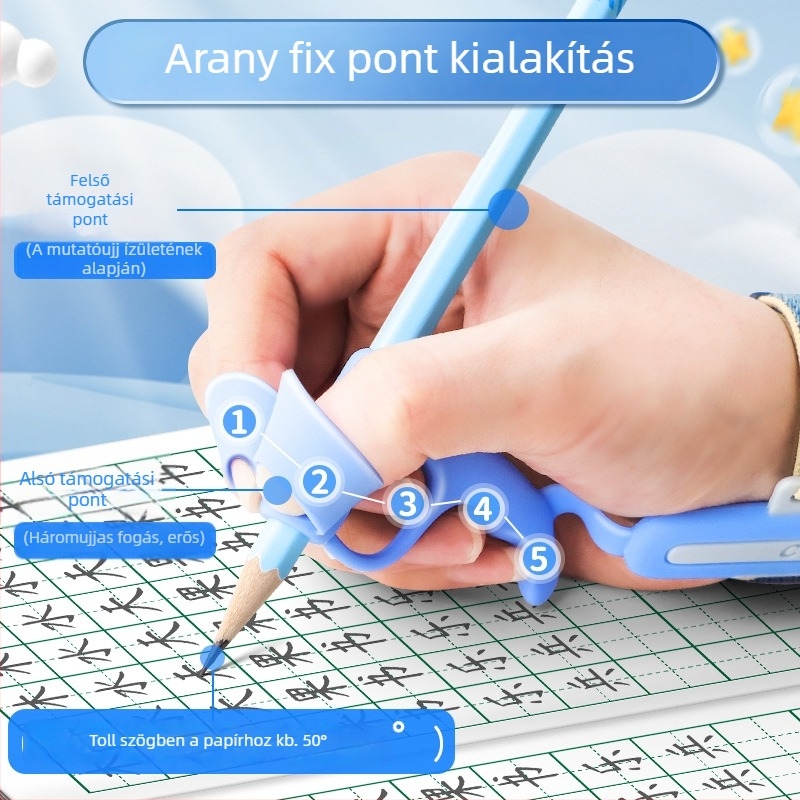 Csukló-korrigáló ceruzatartó – íráspozíció javítása általános iskolásoknak és óvodásoknak