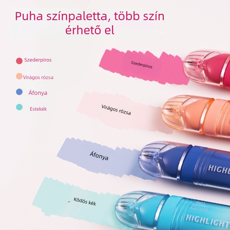 Deli SK205 diákoknak szánt kiemelő toll, műanyag test, dobozos csomagolás, egyfejű