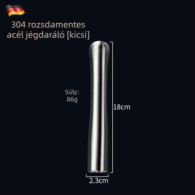 304 rozsdamentes acélból készült bár muddler jég és gyümölcsök aprítására, koktélkeverő eszköz, 155 g