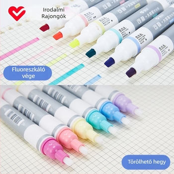 Kiemelő toll, műanyag tokkal, 12 darabos doboz, logó nyomtatás lehetséges, testreszabás elérhető.