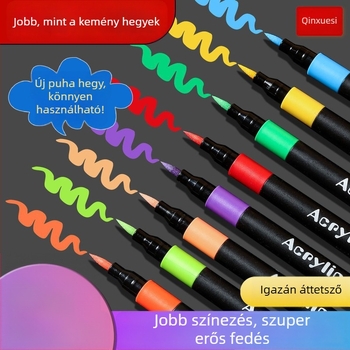 Gyerekeknek szóló akril filctollak puha heggyel, gyorsan száradó, nem toxikus akvarell tollak, mosható és rétegezhető diákok számára