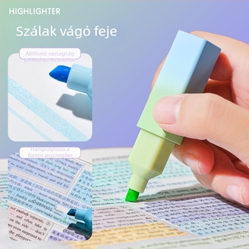 Fluoreszkáló jelölő toll, ferde fej, műanyag test, modell 7292, 3 darabos készlet