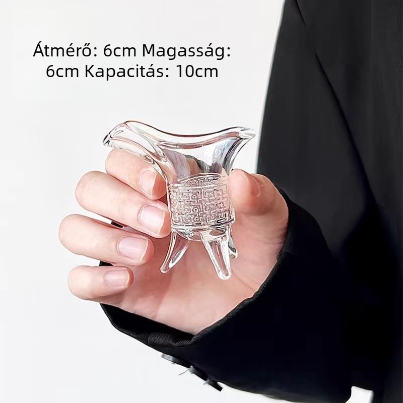 Háromlábú pohár szeszes italokhoz, üveg, 1–100 ml, retro stílus, könnyű luxus
