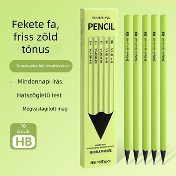 Shibia fekete fa grafitceruza zöld testtel, HB, első osztályosoknak, biztonságos és esztétikus