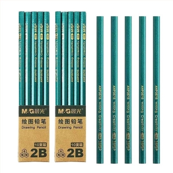 MG Morning Light AWP35715 Zöld hatszögletű 2B ceruza diákoknak és rajzoláshoz