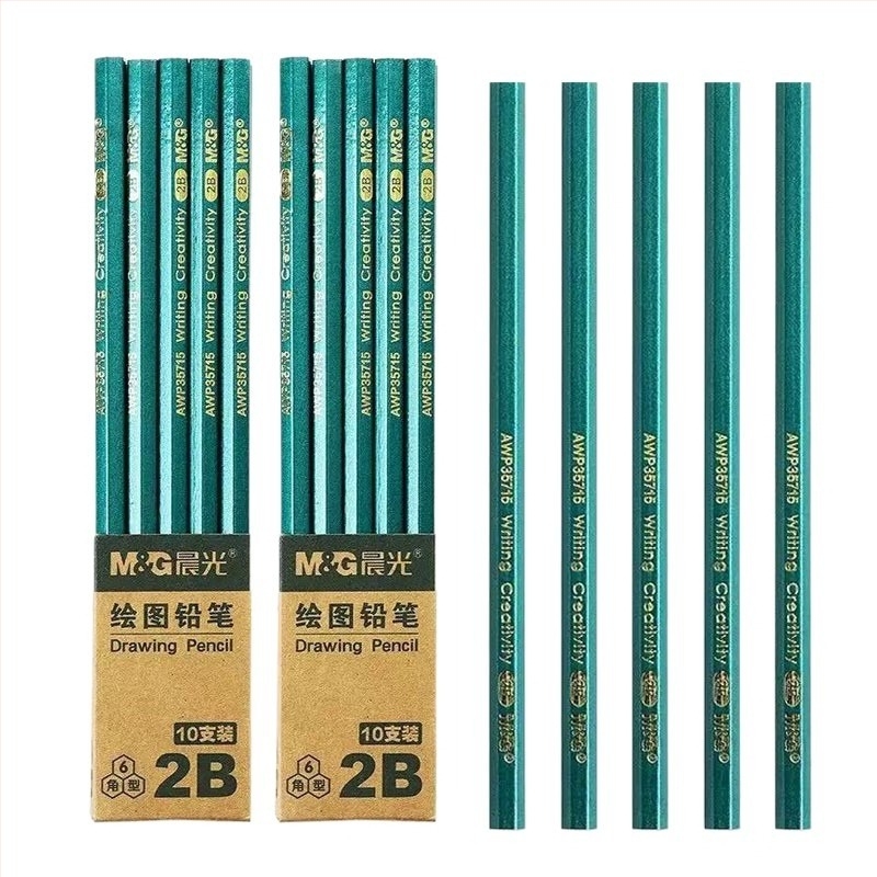 MG Morning Light AWP35715 Zöld hatszögletű 2B ceruza diákoknak és rajzoláshoz