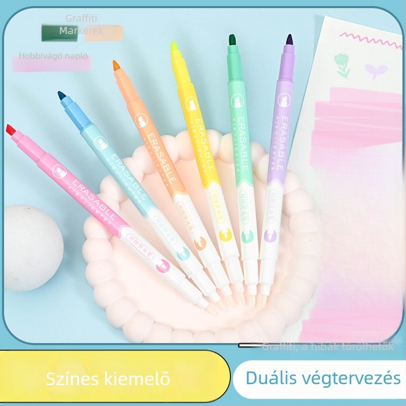 6 színű kiemelő marker, modell WD-1085-6, műanyag ház, logónyomtatás, magáncímkézés lehetséges