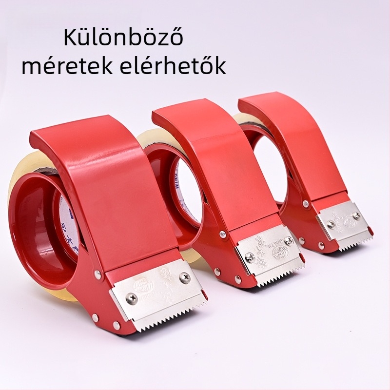 Dobozzáró ragasztószalag vágó – műanyag test, modell GZ01, szalag szélesség opciók 2in/2.5in/3in, szalag tengely átmérő 50–70 mm, nettó súly 0,08 kg