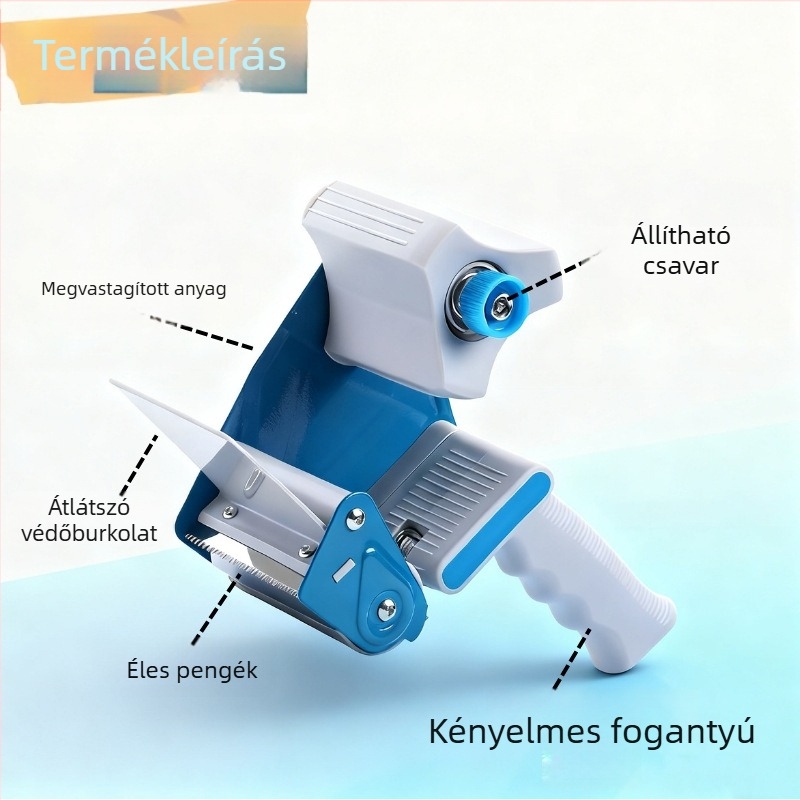ABS+FÉM házú kézi doboz lezáró, modell 15008/15018, szalag szélesség 60 mm-ig, szalag tengelyének átmérője 76 mm, nettó súly 471–560 g