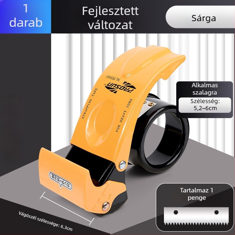 Meishubao fém konstrukciójú kézi szalagzáró és vágó, modell Fxj 9050-1, 4 mm szélességig