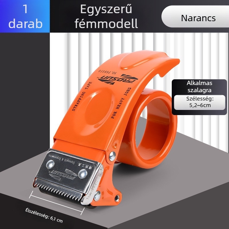 Meishubao fém konstrukciójú kézi szalagzáró és vágó, modell Fxj 9050-1, 4 mm szélességig