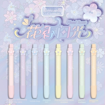 HP7661AB Fluoreszcens toll és glitter marker – virágillat, 4 darabos készlet, dobozos csomagolás, egyoldalas, nem törölhető