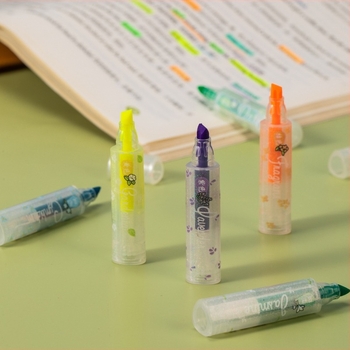 Han Ku HK-881 Mini moduláris fluoreszkáló jelölő készlet – dupla végű, 8 db/csomag, műanyag burkolat, PVC csomagolás